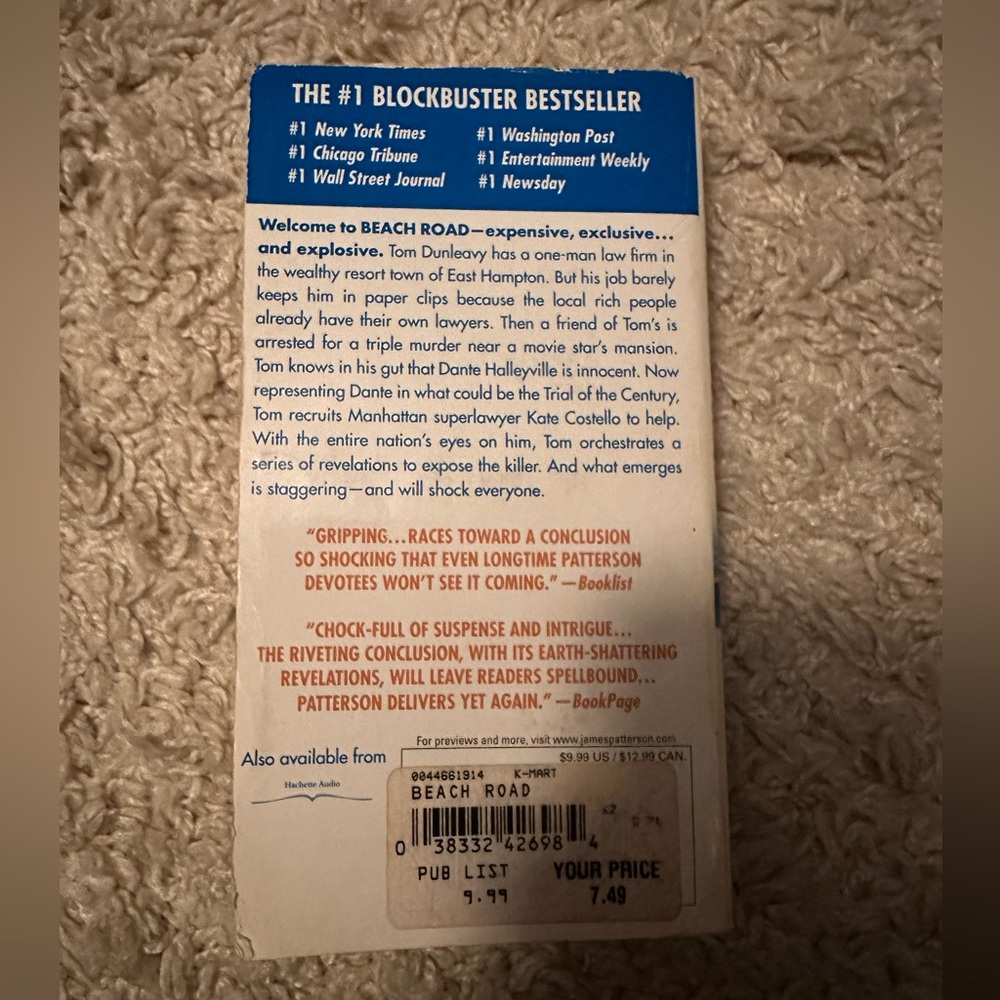 James Patterson Book Set - Beach Road & The Quickie - Picture 2 of 3